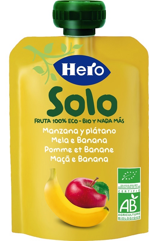 HERO SOLO FRUTTA FRULLATA 100% BIO MELA/BANANA 100 G - Farmacia Dott. Pasquale Russo