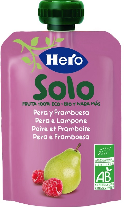 HERO SOLO FRUTTA FRULLATA 100% BIO PERA E LAMPONE 100 G - Farmacia Dott. Pasquale Russo