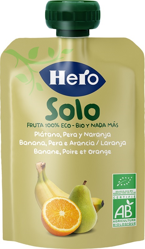 HERO SOLO FRUTTA FRULLATA 100% BIO BANANA PERA ARANCIA 100 G - Farmacia Dott. Pasquale Russo