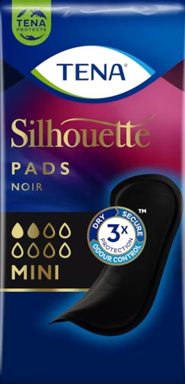 ASSORBENTE NERO INCONTINENZA LEGGERA TENA SILHOUETTE NOIR MINI 18 PEZZI - Farmacia Dott. Pasquale Russo