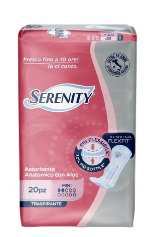 SERENITY ASSORBENTE ANATOMICO CON ALOE FLEXIT MINI 20 PEZZI - Farmacia Dott. Pasquale Russo