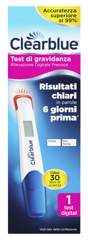CLEARBLUE TEST GRAVIDANZA RILEVAZIONE PRECOCE DIGITALE 1 PEZZO - Farmacia Dott. Pasquale Russo
