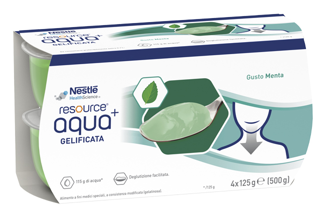 RESOURCE AQUA ACQUA GELIFICATA+MINT CUP 6 4X125 G - Farmacia Dott. Pasquale Russo