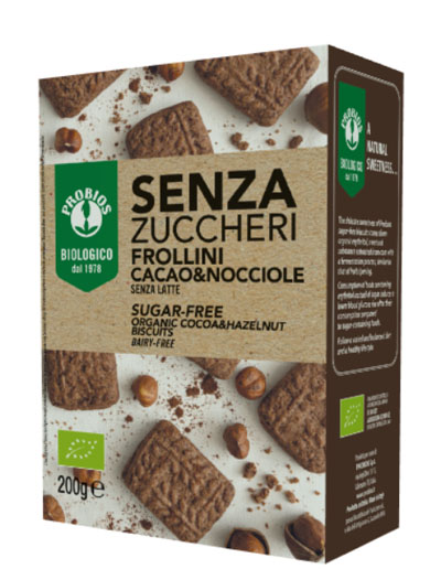 FROLLINI CACAO/NOCCIOLE SENZA ZUCCHERO 200 G - Farmacia Dott. Pasquale Russo