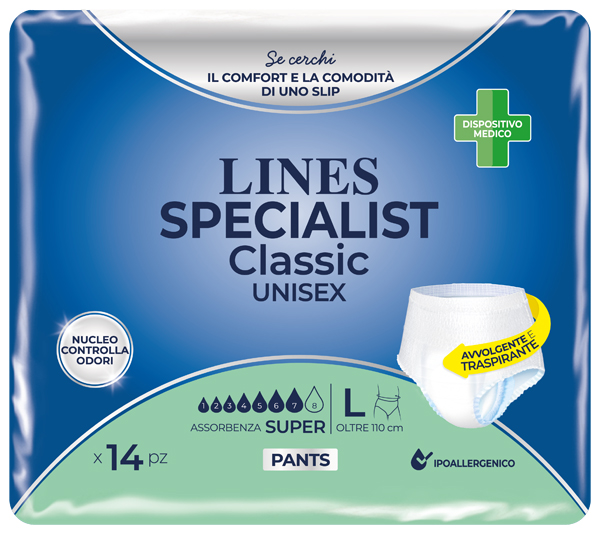 PANNOLONE A MUTANDA LINES SPECIALIST CLASSIC PANTS SUPER L 14 PEZZI - Farmacia Dott. Pasquale Russo