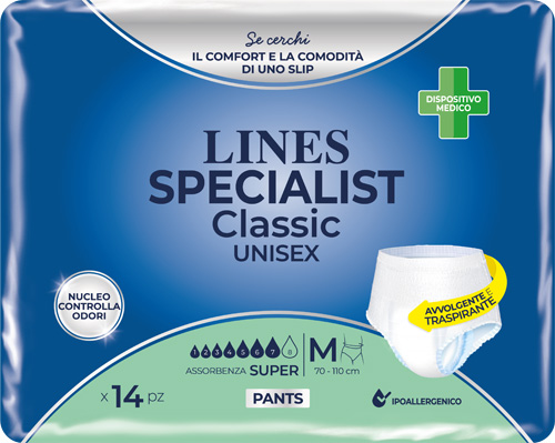 PANNOLONE A MUTANDA LINES SPECIALIST CLASSIC PANTS SUPER M 14 PEZZI - Farmacia Dott. Pasquale Russo