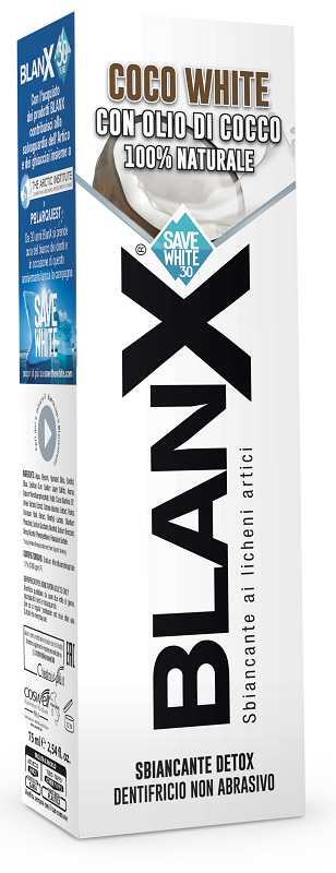 BLANX SBIANCANTE DETOX DENTIFRICIO COCO WHITE CON OLIO DI COCCO 75 ML - Farmacia Dott. Pasquale Russo