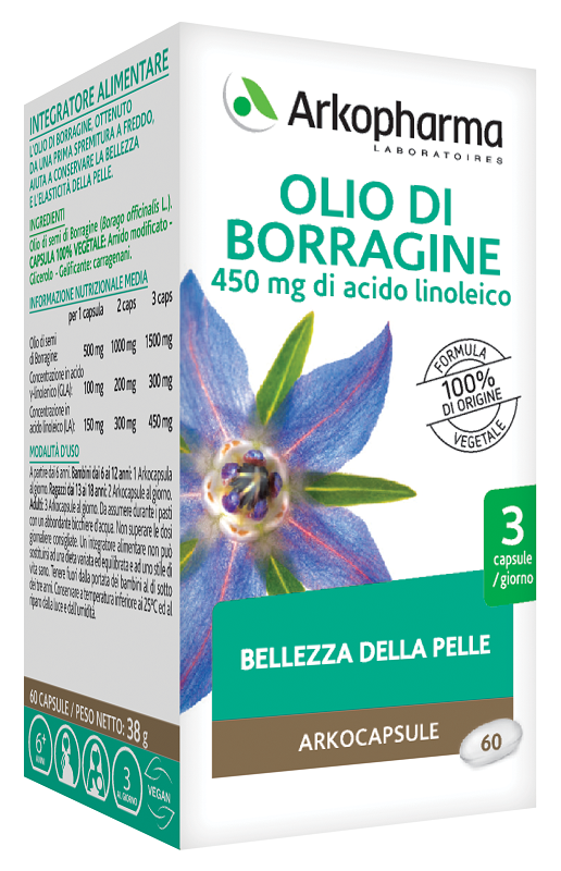 ARKOPHARMA OLIO DI BORRAGINE 60 PERLE - Farmacia Dott. Pasquale Russo