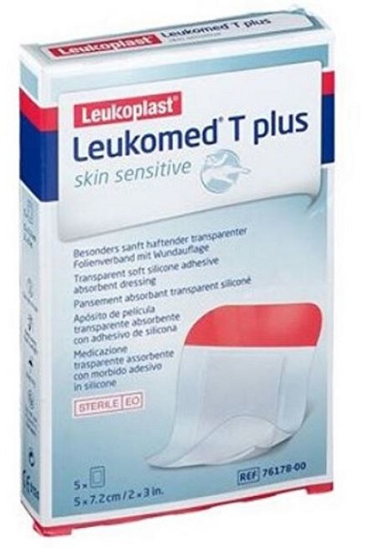 LEUKOMED T PLUS SKIN SENSITIVE MEDICAZIONE POST-OPERATORIA TRASPARENTE IMPERMEABILE CON MASSA ADESIVA AL SILICONE 5X7,2CM 5 PEZZI - Farmacia Dott. Pasquale Russo
