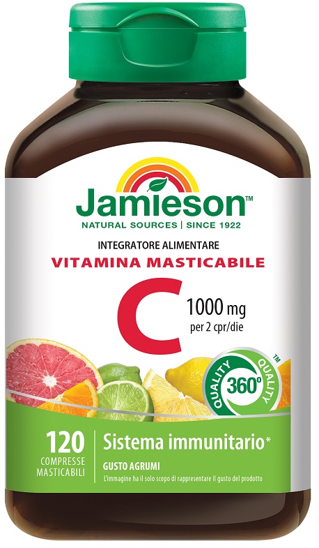 JAMIESON VITAMINA C 1000 MASTICABILE AGRUMI 120 COMPRESSE - Farmacia Dott. Pasquale Russo
