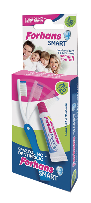 FORHANS SMART KIT IGIENE ORALE SPAZZOLINO PIEGHEVOLE + DENTIFRICIO 12 ML - Farmacia Dott. Pasquale Russo