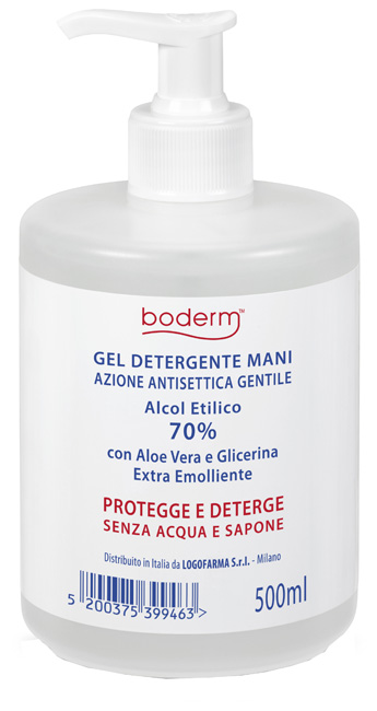 BODERM HAND CLEANSING GEL 70% 500 ML CON DISPENSER - Farmacia Dott. Pasquale Russo