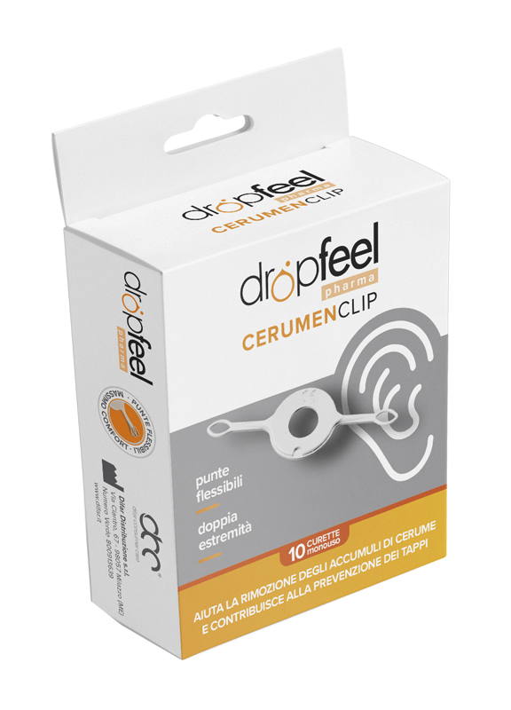 DROPFEEL CERUMEN CLIP CURETTA AURICOLARE PER RIMOZIONE CERUME 10 PEZZI - Farmacia Dott. Pasquale Russo