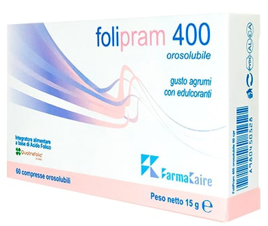 FOLIPRAM 400 60 COMPRESSE OROSOLUBILI GUSTO AGRUMI - Farmacia Dott. Pasquale Russo