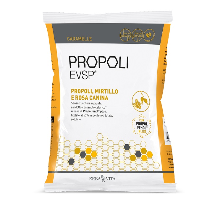 PROPOLI EVSP CARAMELLE PROPOLI MIRTILLO ROSA CANINA 65 G - Farmacia Dott. Pasquale Russo