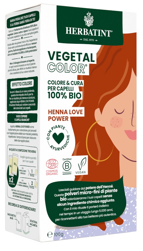 HERBATINT VEGETAL COLOR HENNA LOVE POWER ITA 100 G - Farmacia Dott. Pasquale Russo