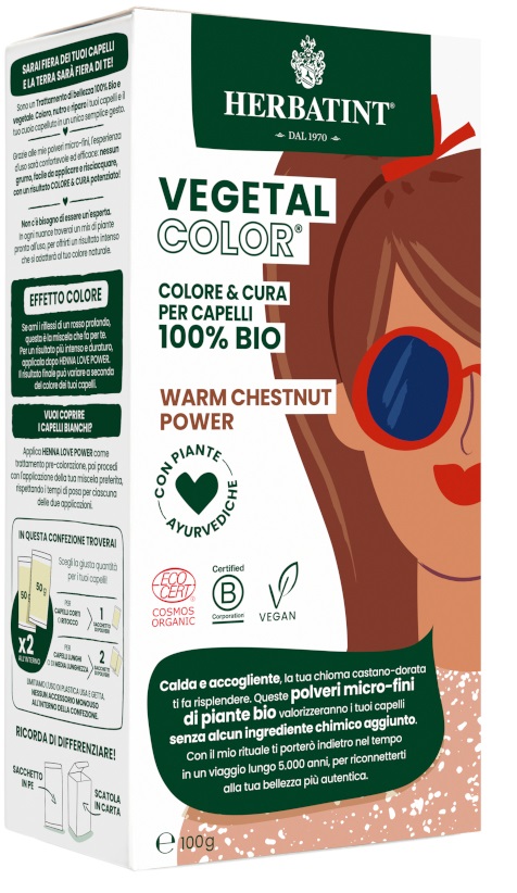 HERBATINT VEGETAL COLOR WARM CHESTNUT POWER ITA 100 G - Farmacia Dott. Pasquale Russo