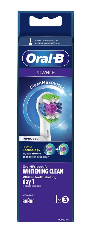 ORALB 3DWHITE EB18 TESTINA PER SPAZZOLINO ELETTRICO 3 PEZZI - Farmacia Dott. Pasquale Russo