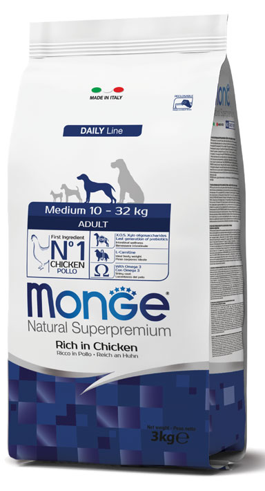 MONGE DOG MEDIUM ADULT 3 KG - Farmacia Dott. Pasquale Russo