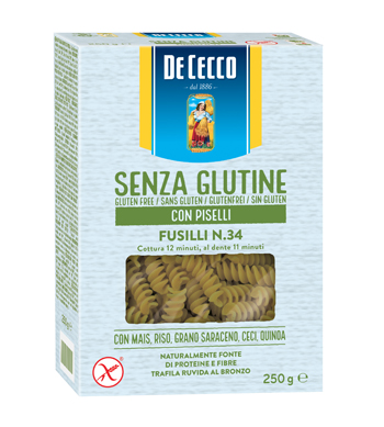 DE CECCO FUSILLI N34 CON PISELLI 250 G - Farmacia Dott. Pasquale Russo