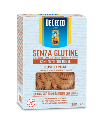 DE CECCO FUSILLI N34 LENTICCHIE ROSSE 250 G - Farmacia Dott. Pasquale Russo