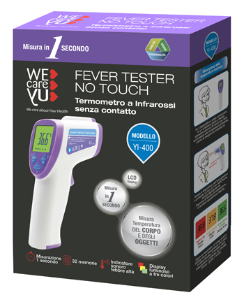 TERMOMETRO A INFRAROSSI SENZA CONTATTO WECAREYU FEVER TESTER NO TOUCH 1 PEZZO - Farmacia Dott. Pasquale Russo