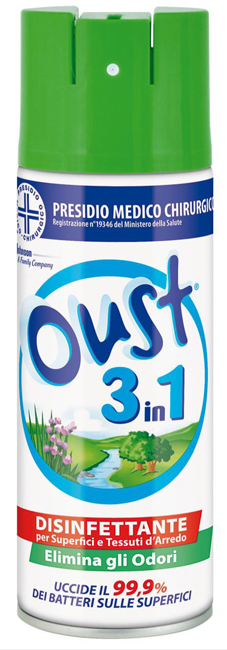 OUST 3 IN 1 DISINFETTANTE PER SUPERFICI E TESSUTI D'ARREDO 400 ML - Farmacia Dott. Pasquale Russo