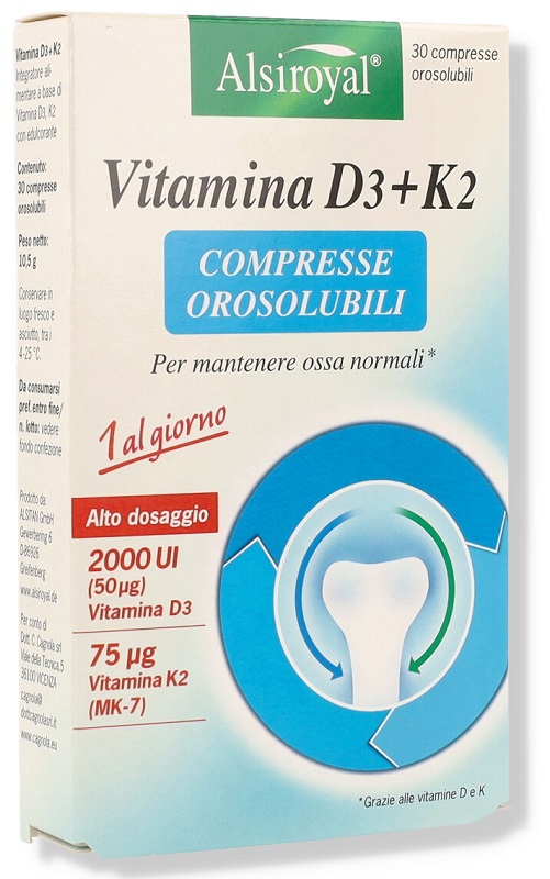 ALSIROYAL VITAMINA D3+K2 30 COMPRESSE OROSOLUBILI - Farmacia Dott. Pasquale Russo