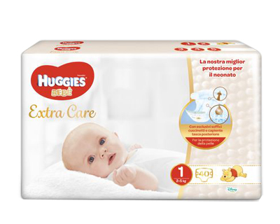 HUGGIES EXTRA CARE GRANDE 1 40 PEZZI - Farmacia Dott. Pasquale Russo
