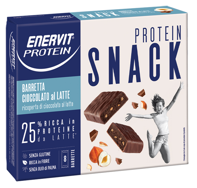 ENERVIT PROTEIN SNACK CIOCCOLATO LATTE 8 BARRETTE 27 G - Farmacia Dott. Pasquale Russo