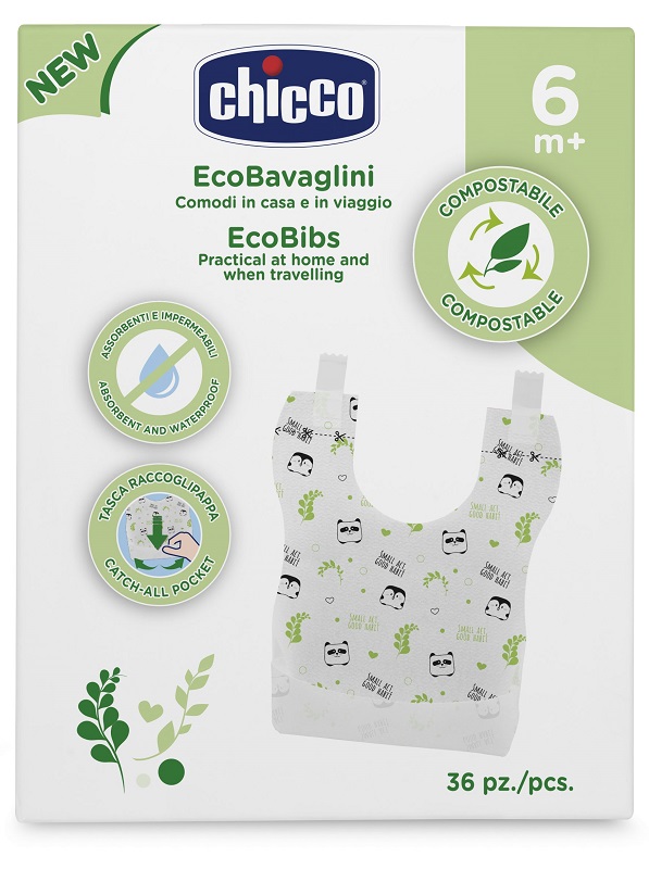 CHICCO BAVAGLINI MONOUSO COMPOSTABILI 36 PEZZI - Farmacia Dott. Pasquale Russo