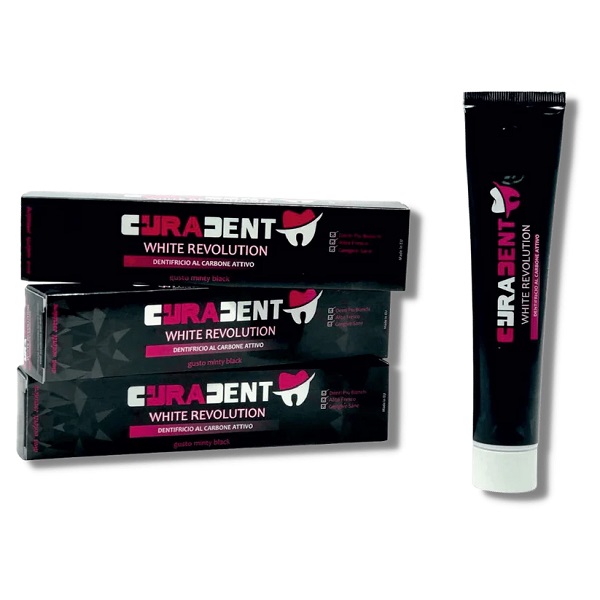CURADENT DENTIFRICIO EXTREME WHITE SBIANCANTE AL CARBONE 75 ML - Farmacia Dott. Pasquale Russo