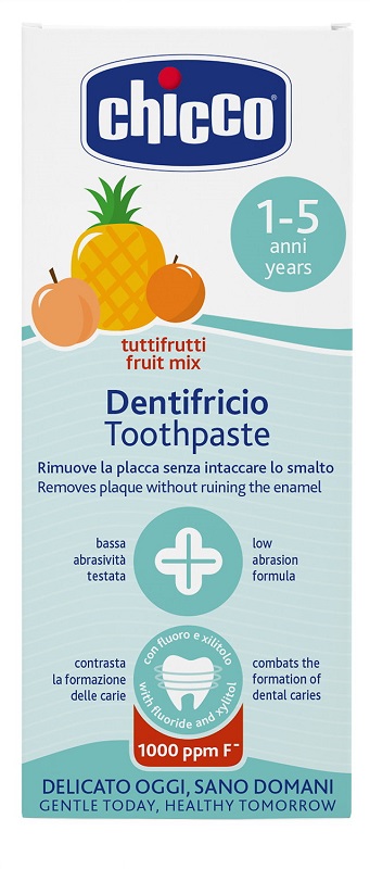 CHICCO DENTIFRICIO TUTTIFRUTTI DA 1 A 5 ANNI CON FLUORO - Farmacia Dott. Pasquale Russo