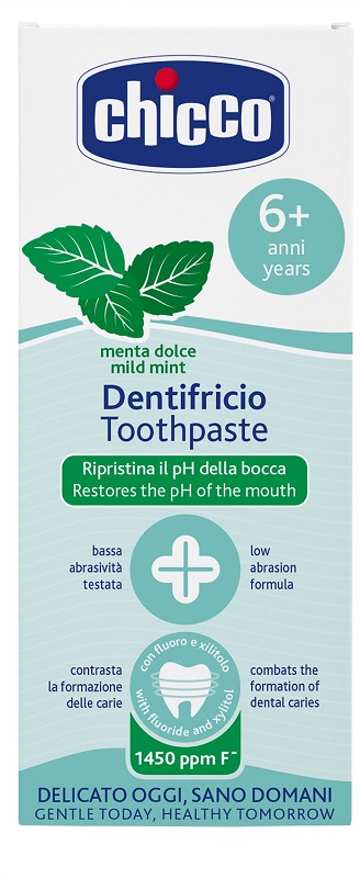 CHICCO DENTIFRICIO MENTA DOLCE 6 ANNI+ CON FLUORO - Farmacia Dott. Pasquale Russo