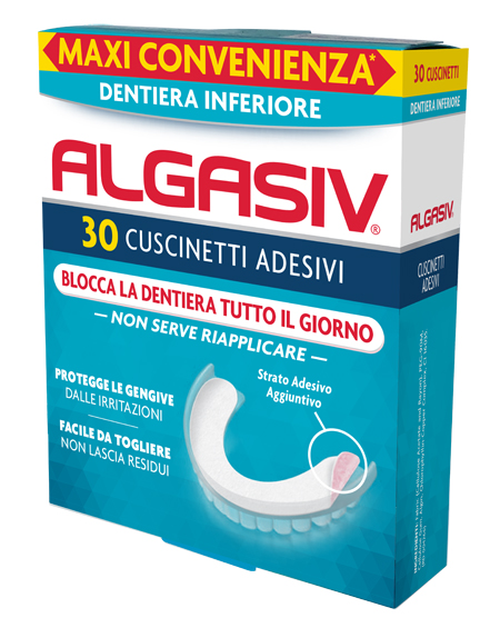 ALGASIV ADESIVO PER PROTESI DENTARIA INFERIORE 30 PEZZI - Farmacia Dott. Pasquale Russo