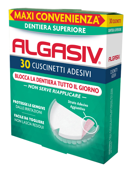 ALGASIV ADESIVO PER PROTESI DENTARIA SUPERIORE 30 PEZZI - Farmacia Dott. Pasquale Russo