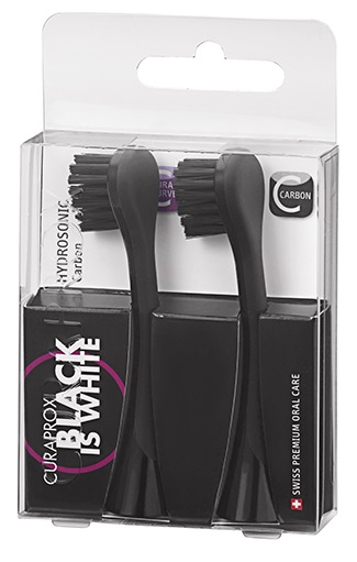 CURAPROX TESTINE RICAMBIO BLACK IS WHITE HYDROSONIC DUO PACK BLACK 2 PEZZI - Farmacia Dott. Pasquale Russo