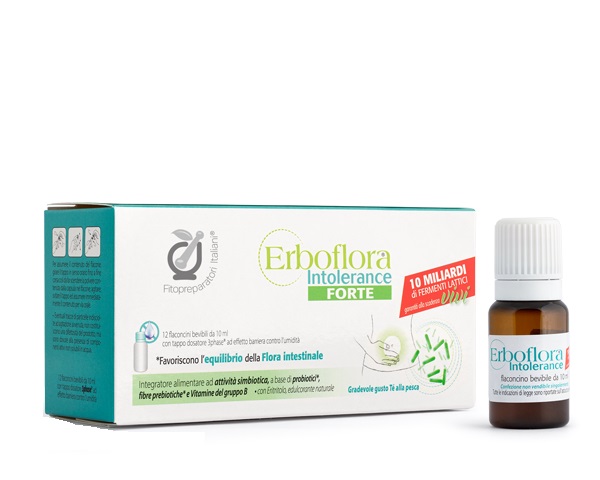 FITOPREPARATORI ITALIANI ERBOFLORA INTOLERANCE FORTE 12 FLACONCINI DA 10 ML - Farmacia Dott. Pasquale Russo
