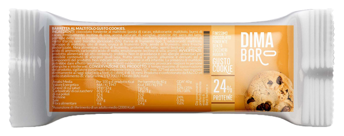 DIMABAR BARRETTA AL MALTITOLO GUSTO COOKIES 40 G - Farmacia Dott. Pasquale Russo