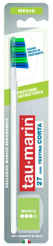 TAUMARIN PROFESSIONAL SPAZZOLINO 27 MEDIO TESTINA CORTA PROTEZIONE ANTIBATTERICA - Farmacia Dott. Pasquale Russo