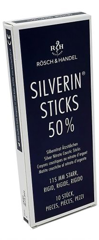 MATITA CAUSTICA SILVERIN NITRATO D'ARGENTO 50% RIGIDA LUNGHEZZA 115 MM 10 PEZZI - Farmacia Dott. Pasquale Russo