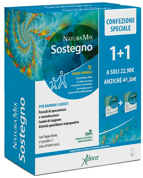 NATURA MIX ADVANCED SOSTEGNO 10 FLACONCINI + 10 FLACONCINI CONFEZIONE SPECIALE - Farmacia Dott. Pasquale Russo