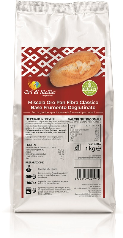 ORI DI SICILIA MIX ORO PAN FIBRA CLASSICO BASE FRUMENTO DEGLUTINATO 1 KG - Farmacia Dott. Pasquale Russo