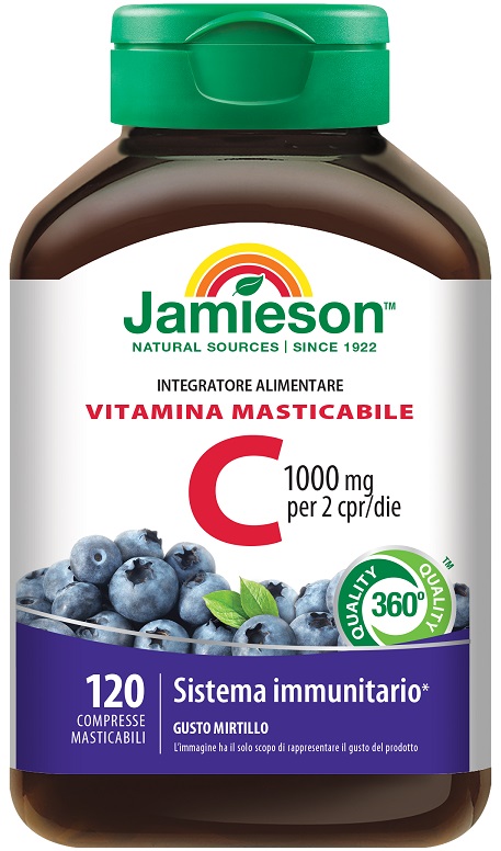 JAMIESON VITAMINA C 1000 MIRTILLO 120 COMPRESSE MASTICABILI - Farmacia Dott. Pasquale Russo