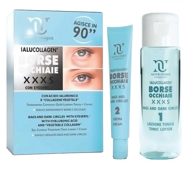NATUR UNIQUE IALUCOLLAGEN BORSE E OCCHIAIE XXXS TONICO 10 ML + 30 ML - Farmacia Dott. Pasquale Russo