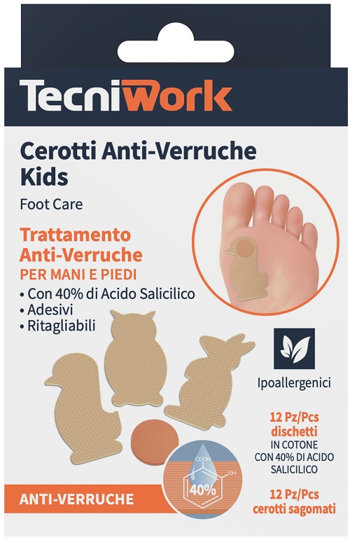 CEROTTO ANTI VERRUCHE BIMBI 12 PEZZI + 12 FIXING ANIMIALI TERRA COLORE BEIGE - Farmacia Dott. Pasquale Russo