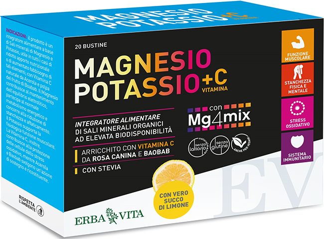 MAGNESIO POTASSIO +C VITAMINA GUSTO LIMONE 20 BUSTINE DA 3,8 G - Farmacia Dott. Pasquale Russo