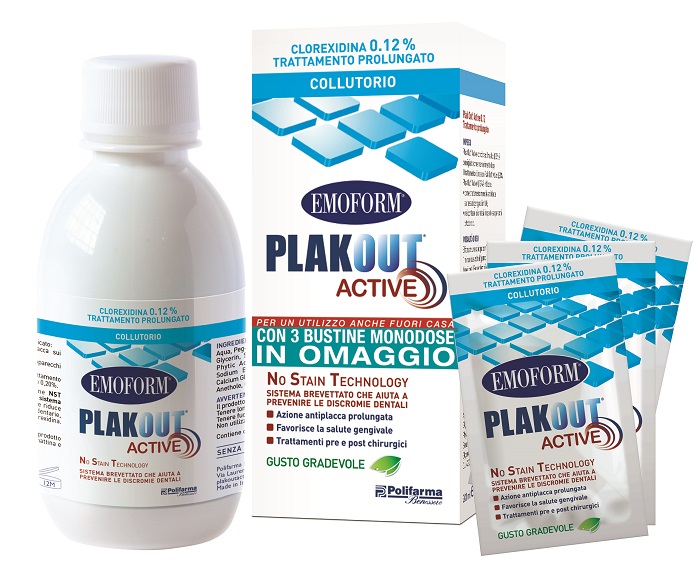 EMOFORM PLAKOUT ACTIVE 0,12% 200 ML + 3 BUSTE - Farmacia Dott. Pasquale Russo