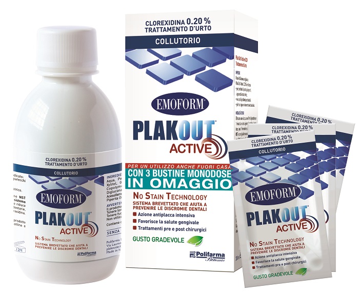 EMOFORM PLAK OUT ACTIVE 0,20% 200 ML + 3 BUSTE - Farmacia Dott. Pasquale Russo