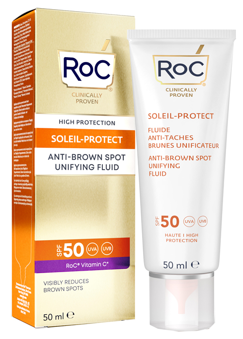 ROC FLUIDO SOLARE VISO SPF 50+ ANTIMACCHIE BRUNE  50 ML - Farmacia Dott. Pasquale Russo